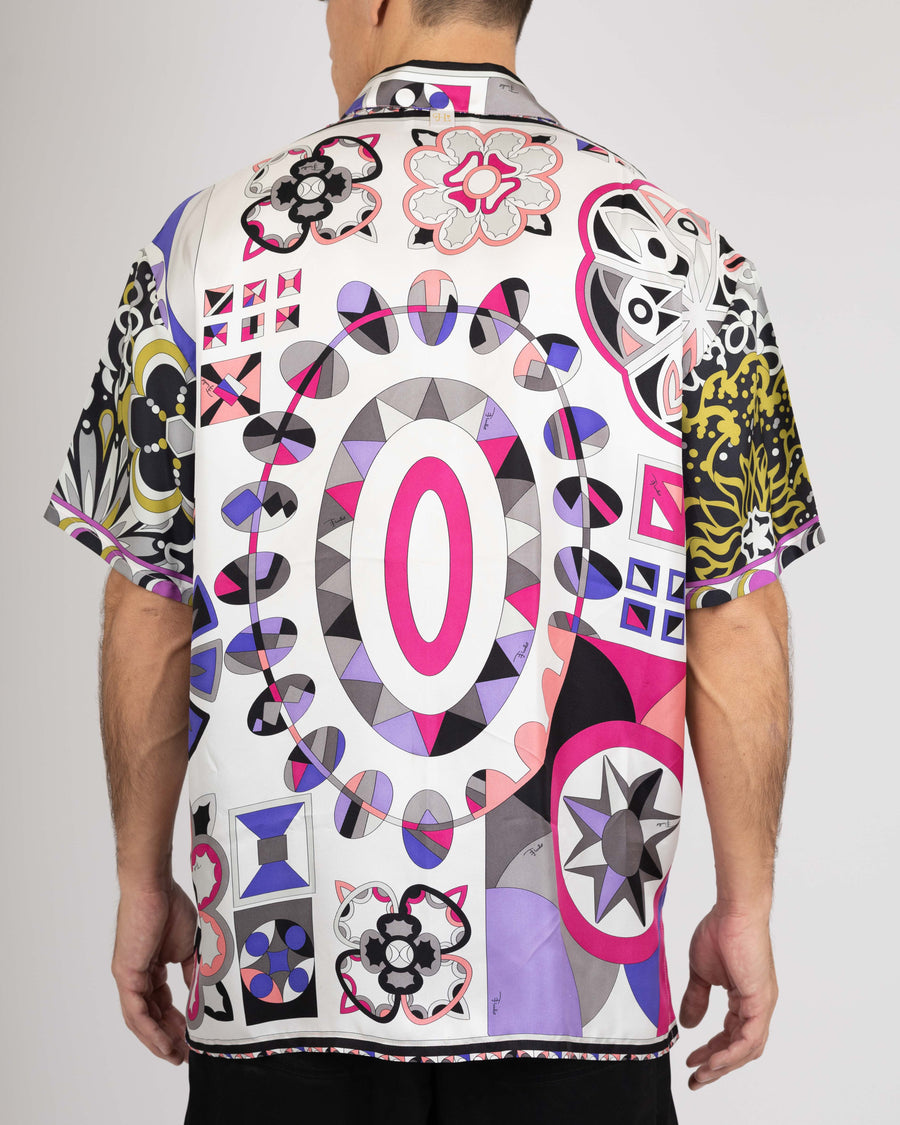 REISS - patchwork silk shirt, handmade in Palm Beach from vintage designer materials (view 4)