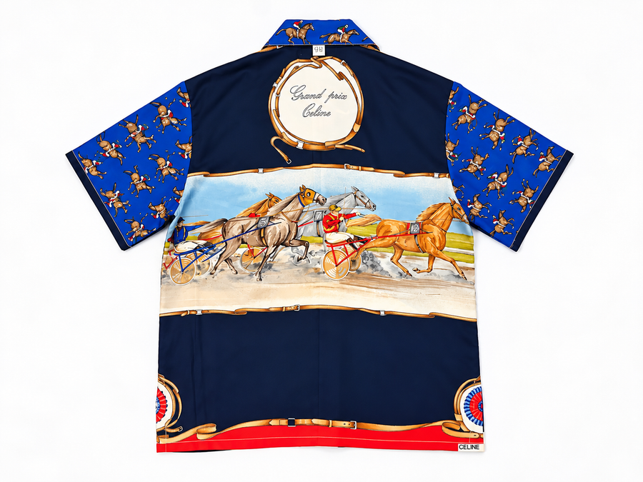 THE MAISON | ALTON - patchwork silk shirt, handmade in Palm Beach from vintage designer materials (view 2)