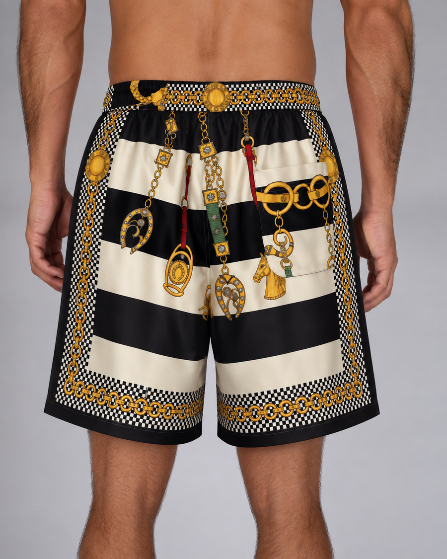THE BOXER | STRIPED - silk boxer shorts, handmade in Palm Beach from vintage designer materials (view 4)