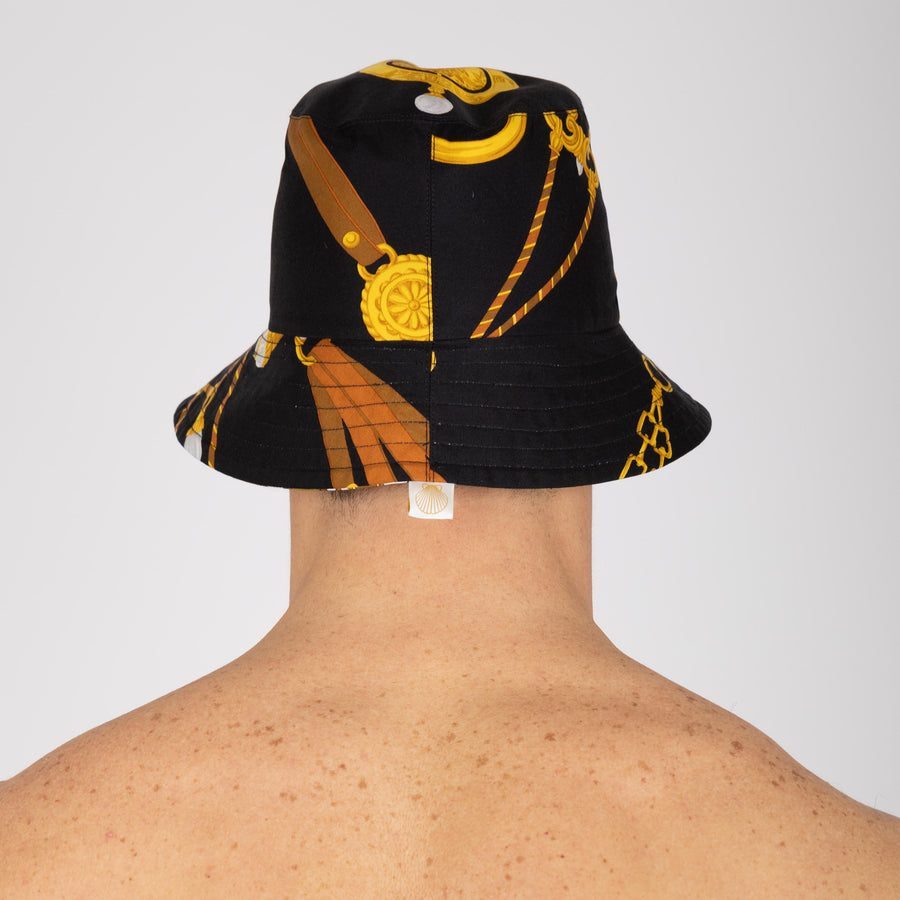 THE SEAU - reversible silk bucket hat, handmade in Palm Beach from vintage designer materials (view 4)