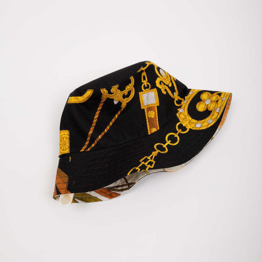 THE SEAU - reversible silk bucket hat, handmade in Palm Beach from vintage designer materials (view 2)