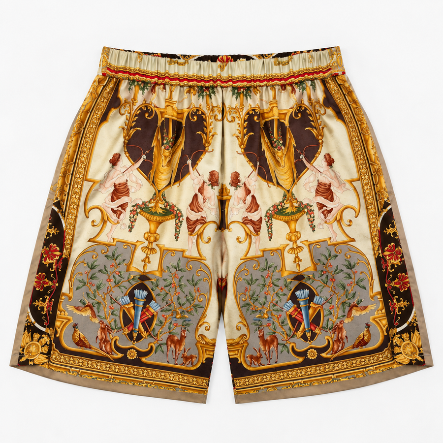 THE BOXER | BAROQUE - silk boxer shorts, handmade in Palm Beach from vintage designer materials
