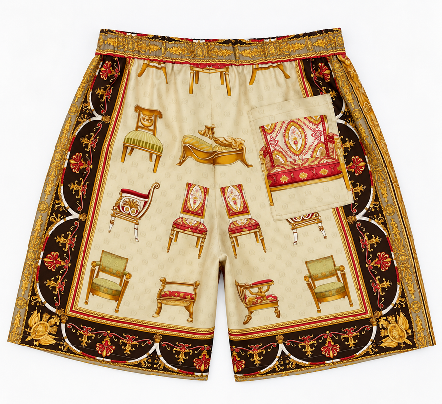 THE BOXER | BAROQUE - silk boxer shorts, handmade in Palm Beach from vintage designer materials (view 2)