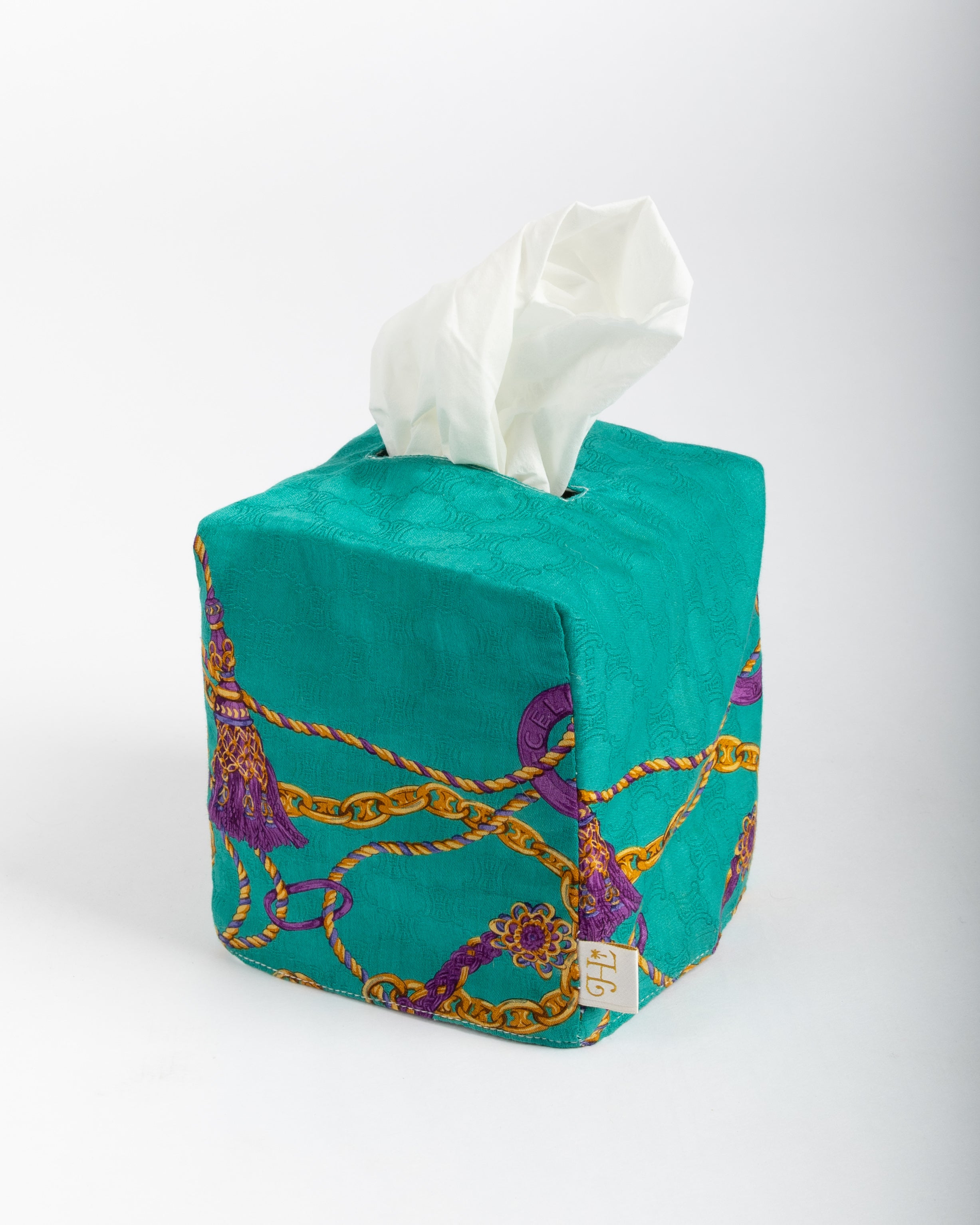 Soft tissue box cover, handmade by J. Logan Home in Palm Beach