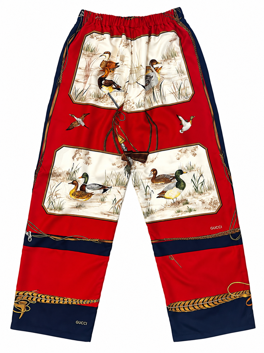 THE PANT | DUCK - one-of-one piece, handmade in Palm Beach from vintage designer silk